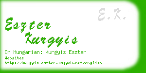 eszter kurgyis business card